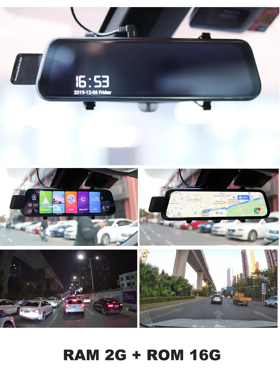 Видеорегистратор-зеркало заднего вида 10 дюймов IPS 4G Android 8 1 FHD 1080P ADAS GPS DVRS |