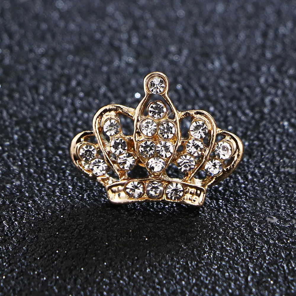 Модные пары Броши Кристалл Мини маленькая корона нагрудный знак брошь для мужчин