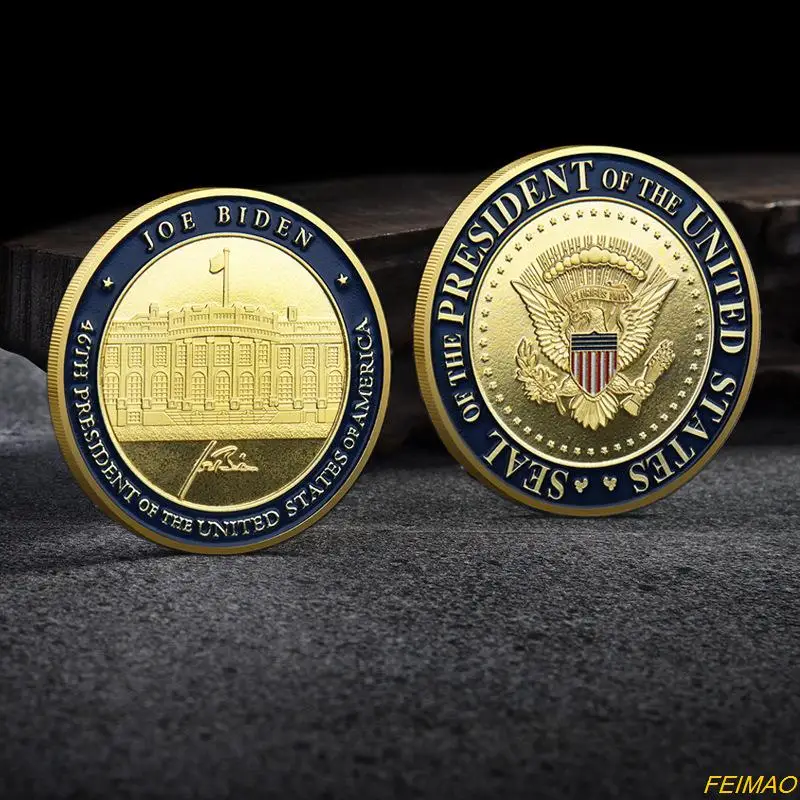 

1 Pc Commemorative Coin The White House Plated Souvenirs Gold Coins President Trump Commemorative Coin Collectible Souvenir Coin