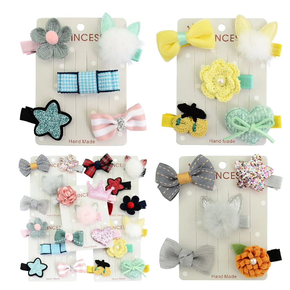 5 шт./компл. кроличьи уши Форма заколки для волос с бантом в виде цветка Средства