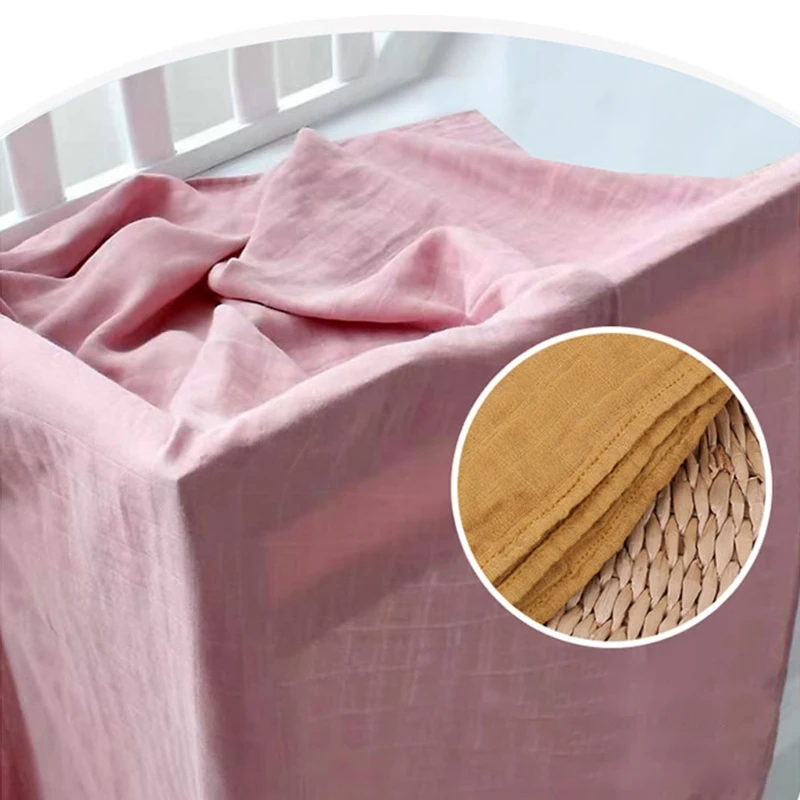 Manta receptora de muselina de fibra de bamb&uacute; para beb&eacute; reci&eacute;n nacido, saco de dormir de gasa de ba&ntilde;o de 2 capas, funda para cochecito de 120x120cm-2