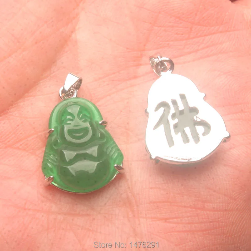 Новый 20X17MM маленькие и нежные зеленые красные нефриты Будды инкрустированные