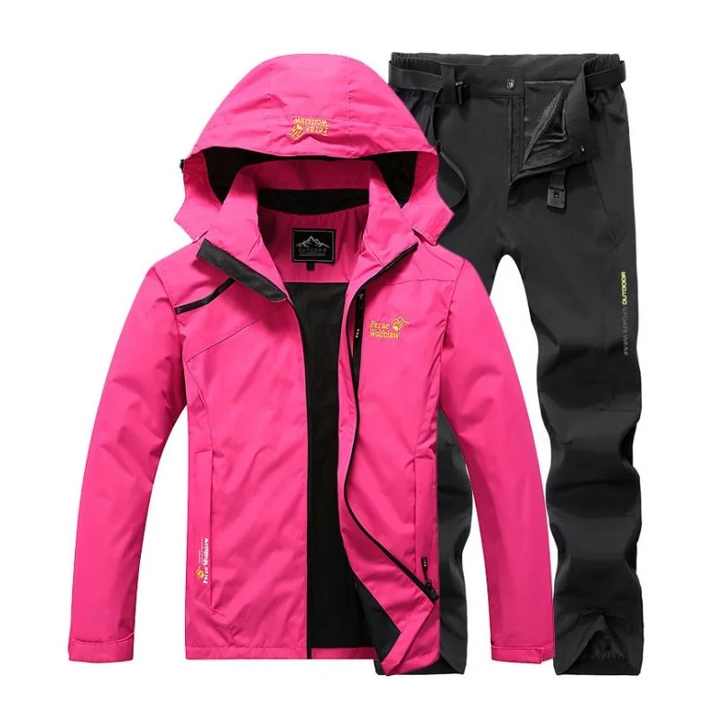 

Men Thin section Outdoor Camping Hiking Sports Fast Dry Jacket Pants Suit Men Waterproof Outwear Coat Touraers Two Piece Set