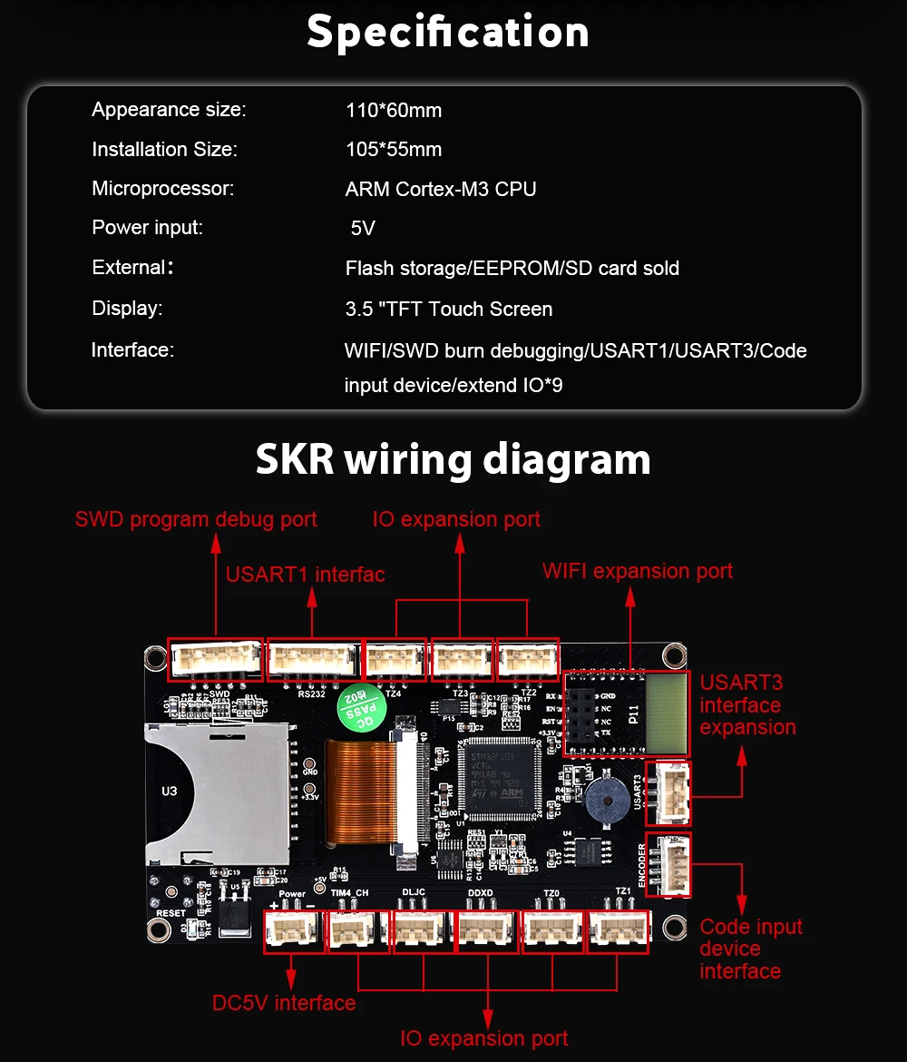 BIGTREETECH TFT35 V2.0 панель управления 3,5 дюймов сенсорный экран полноцветный ЖК-дисплей совместимый с MKS Gen V1.4 SKR V1.3 для 3d принтера