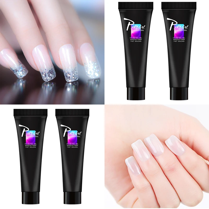 Huration Poly Gel Nail Polish Thick Jell Acrylgel Tool 9 Color Finger Extend Builder Set Polygel Varnish Brush | Красота и здоровье
