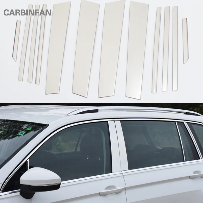12 шт. автомобильная наклейка на колонку из нержавеющей стали для volkswagen VW Tiguan 2017 2018