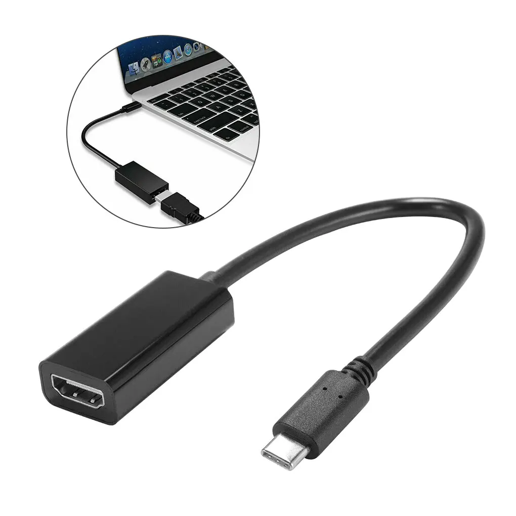 USB Type C to HDMI Adapter USB 3.1 USB-C to HDMI Adapter Male to Female Converter for MacBook2016/Huawei Matebook/Smasung S8