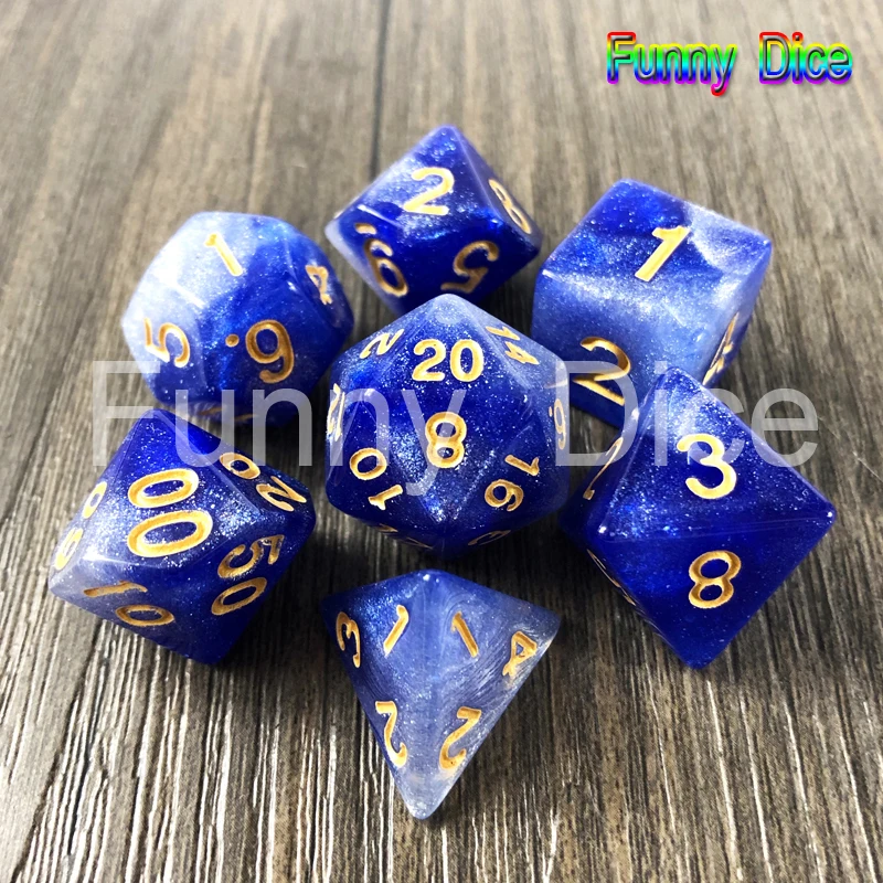 Новинка Блестящий креативный Вселенная Галактика кости 7 шт многогранная игра