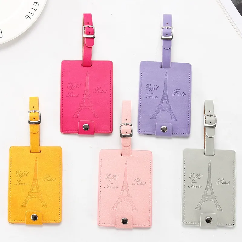 

New Luggage Accessories Rubber Eiffel Tower Travel ID Addres Holder Label Straps Suitcase ID Address Tags