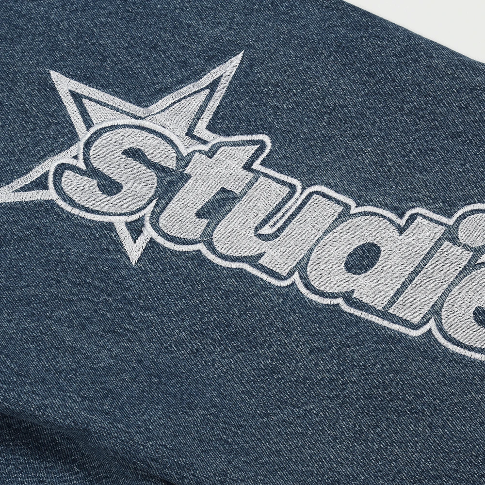 2021 Korean Fashion Letter Embroidery Retro Oversize Men Hip Hop Jeans Pants Straight Casual Washed Denim Trousers Pantalones