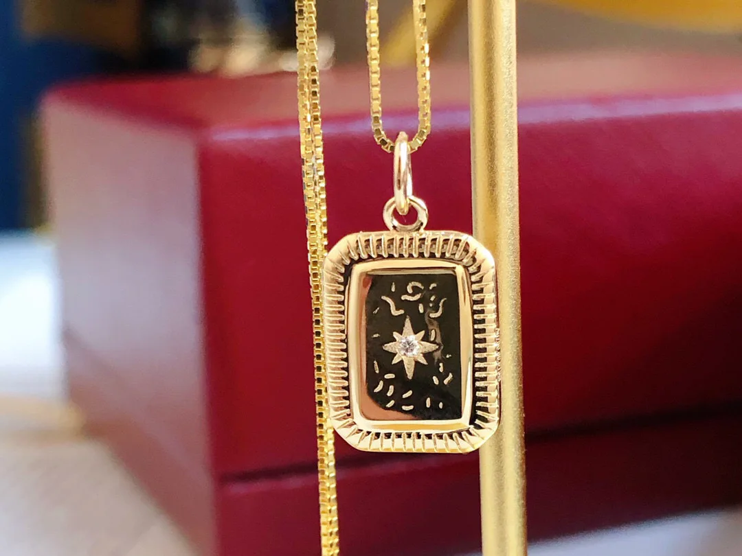 18K импорт из плотной ткани желтого цвета золота ювелирные изделия (AU750) женские