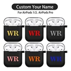 Роскошные буквы DIY Имя под заказ для Airpods 1 2 Pro черный чехол для Air Pods 2 защитный чехол Мягкий силиконовый чехол для Airp