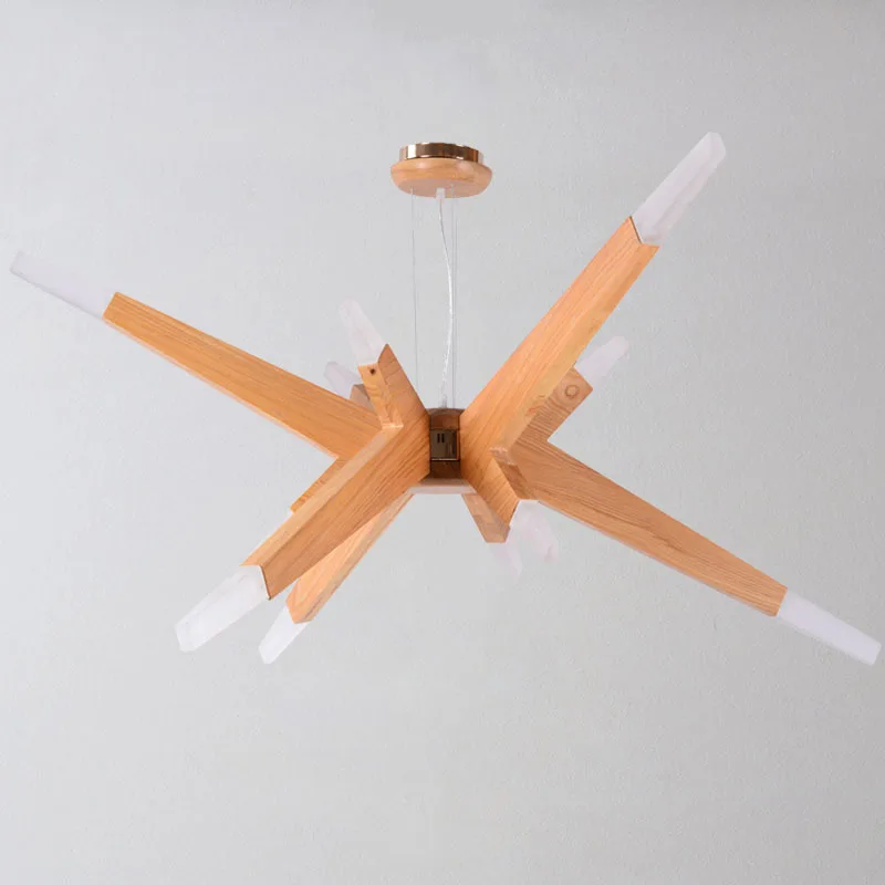 

Loft Nordic LED wooden LED pendant light lamp bedside wood art decor hanginglamp livingroom restaurant lighting fixtures new
