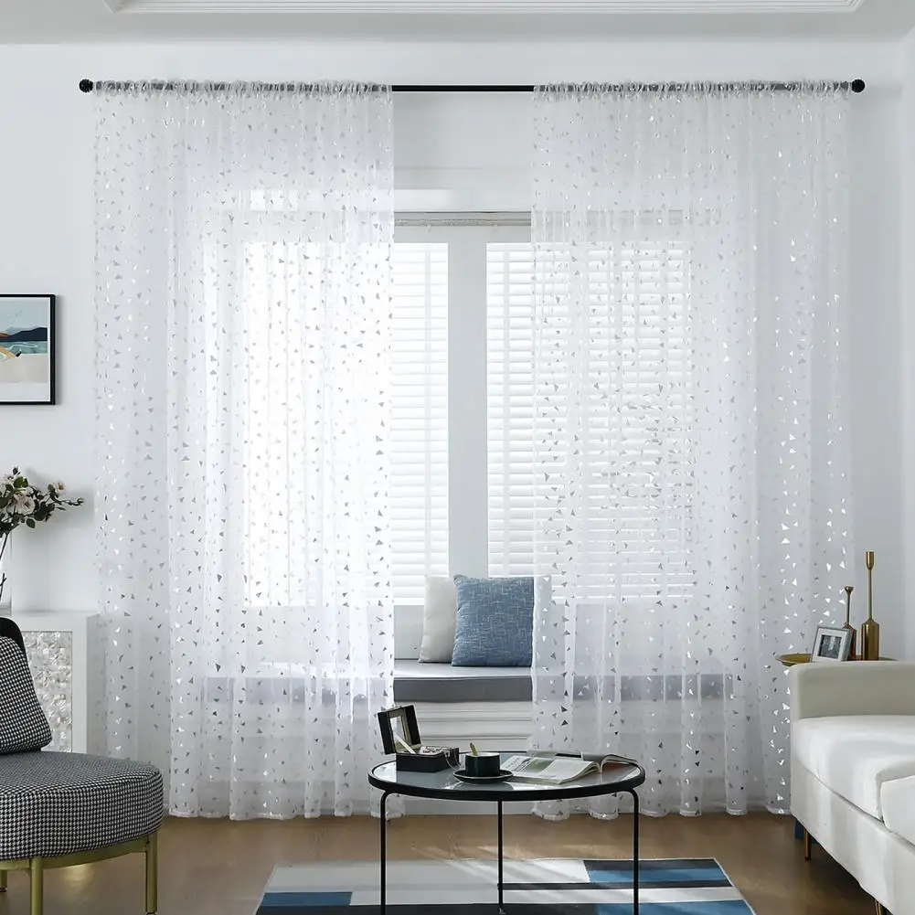 

60%HOTTranslucent Window Curtain Bronzing Polyester Elegant Voile Curtain Drapes for Decoration