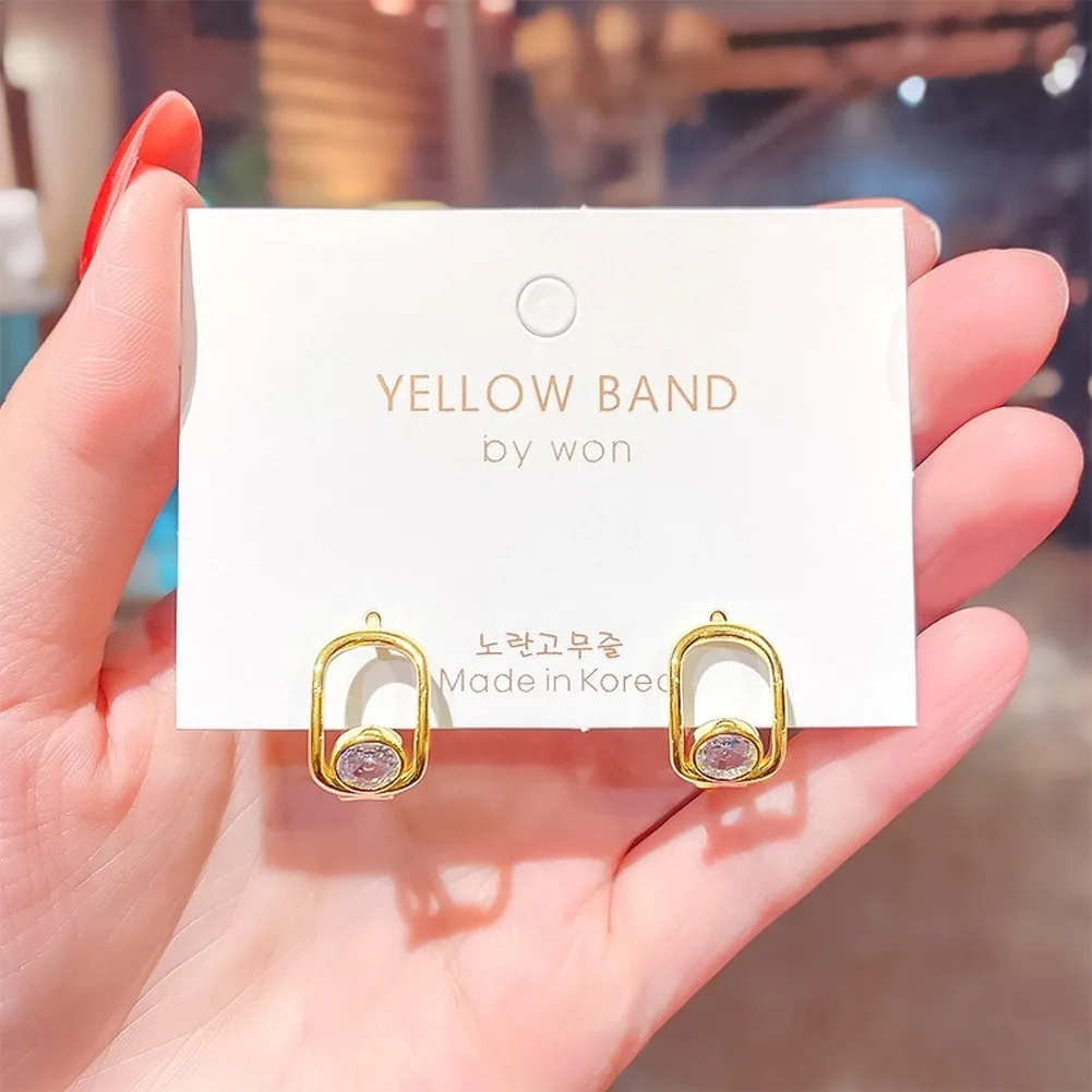 

Ear Clip Earrings Jewelry White Stone Earrings Net Red Simple Earrings Female Personality Popular Birthday Gift Girl Earrings