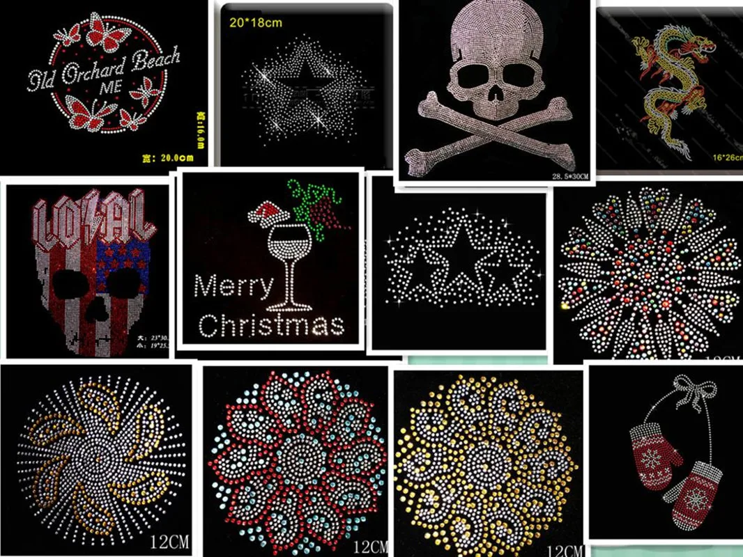 

Skull hand strass applique hot fix motif iron on crystal transfers design hot fix rhinestone designs iron on transfer patches