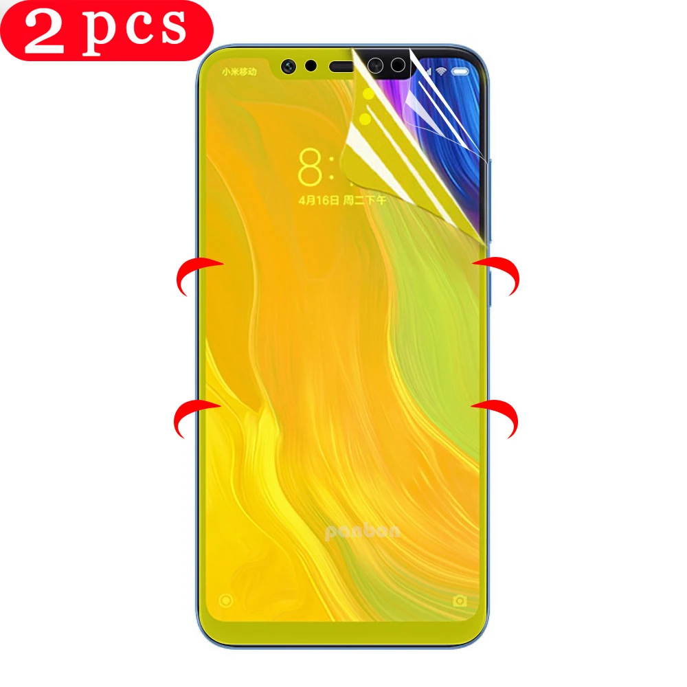 

2Pcs phone screen protector for xiaomi mi A2 A3 lite hydrogel film soft full cover cc9 cc9e 9 lite pro protective film Not Glass