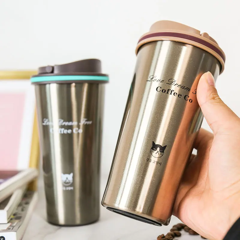 Горячая Мода 500 мл кружка для кофе с двойными стенками из нержавеющей стали