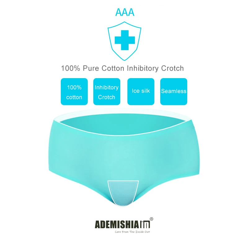 

ADEMISHIA 4Pcs Women's Comfort Revolution Seamless Briefs Ice Silk Hipster Underwear Pure Cotton Crotch Stretch Panties 2021 New