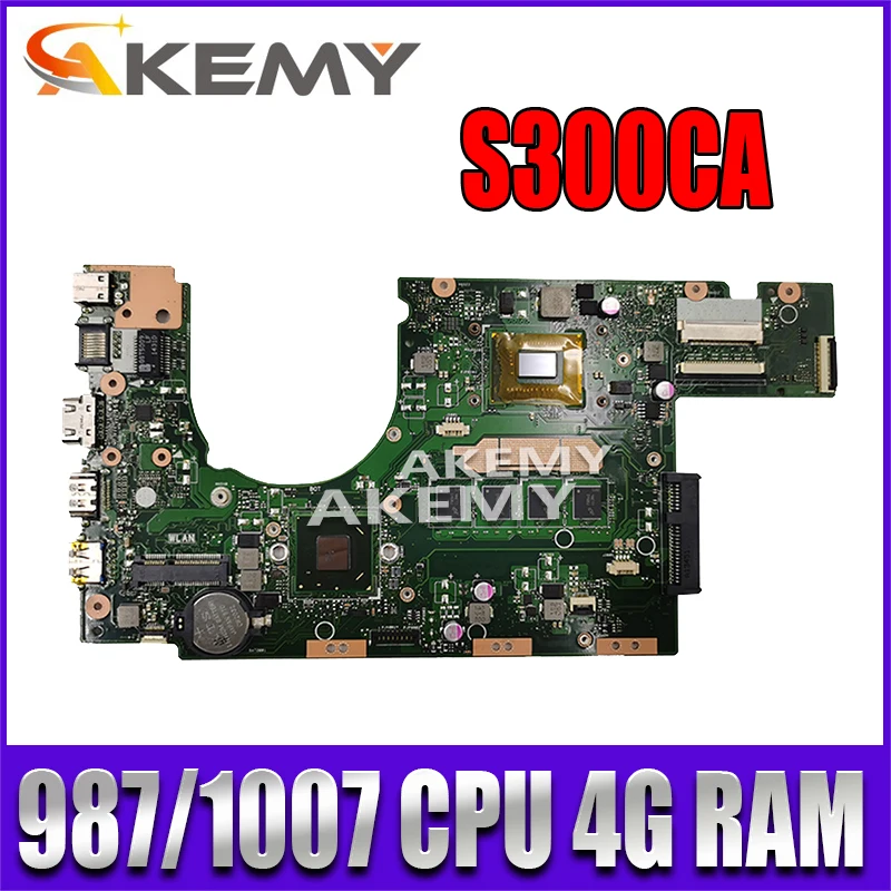 

new motherboard S300CA For Asus S300CA S300C VivoBook Laptop motherboard S300CA mainboard 987/1007U REV2.0 4G RAM