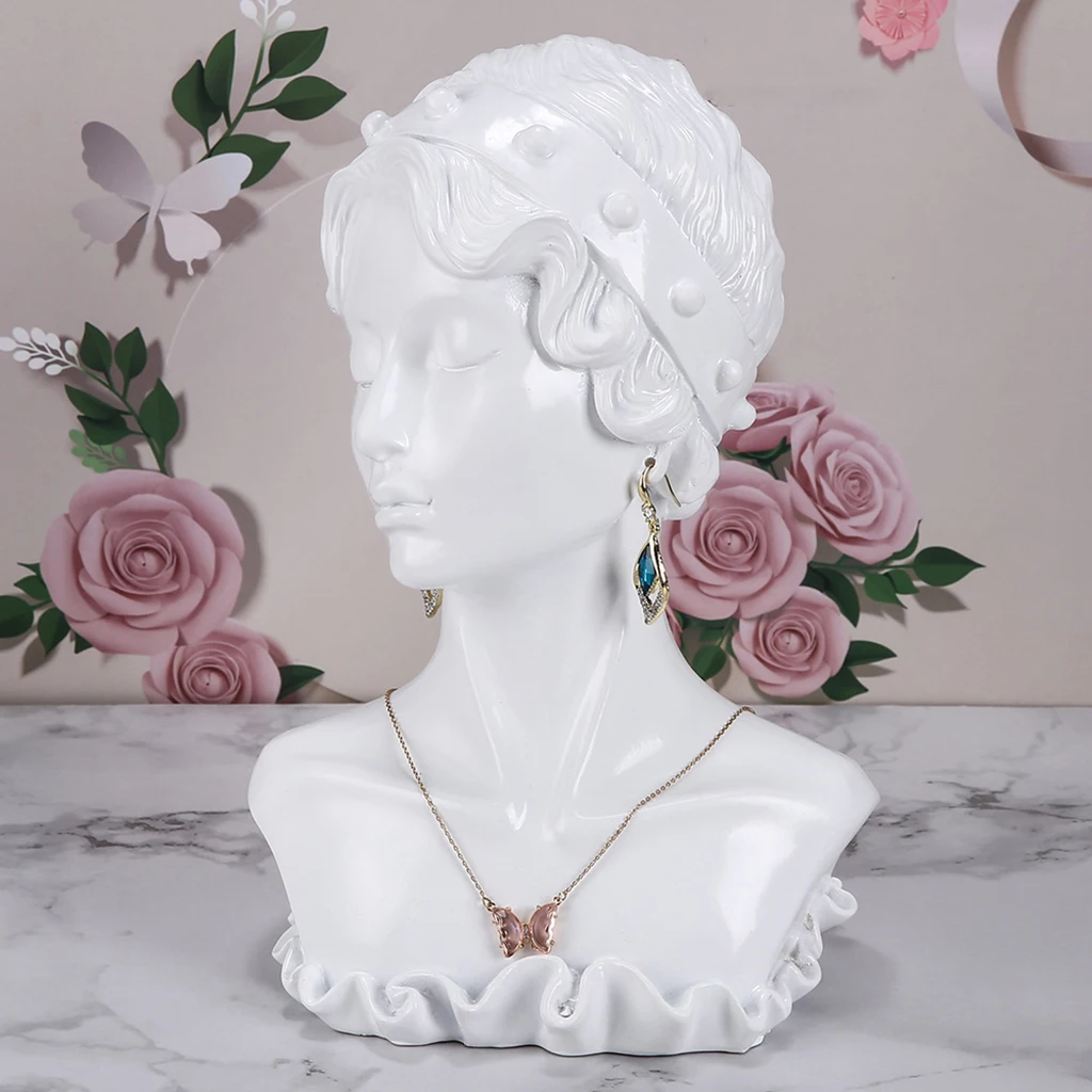 

Resin Necklace Earring Display Mannequin for Women Home Organization Gift