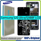 Оригинальный экран 6,9 дюйма, для SAMSUNG Galaxy S20 Ultra LCD G988 G988F, сенсорный дигитайзер в сборе, для S20 Ultra, дисплей с рамкой