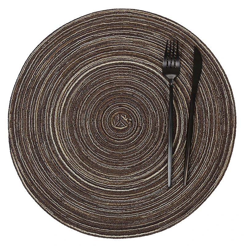 4 шт./лот круглая переплетенная подстилка Модный хлопковый коврик для обеденного