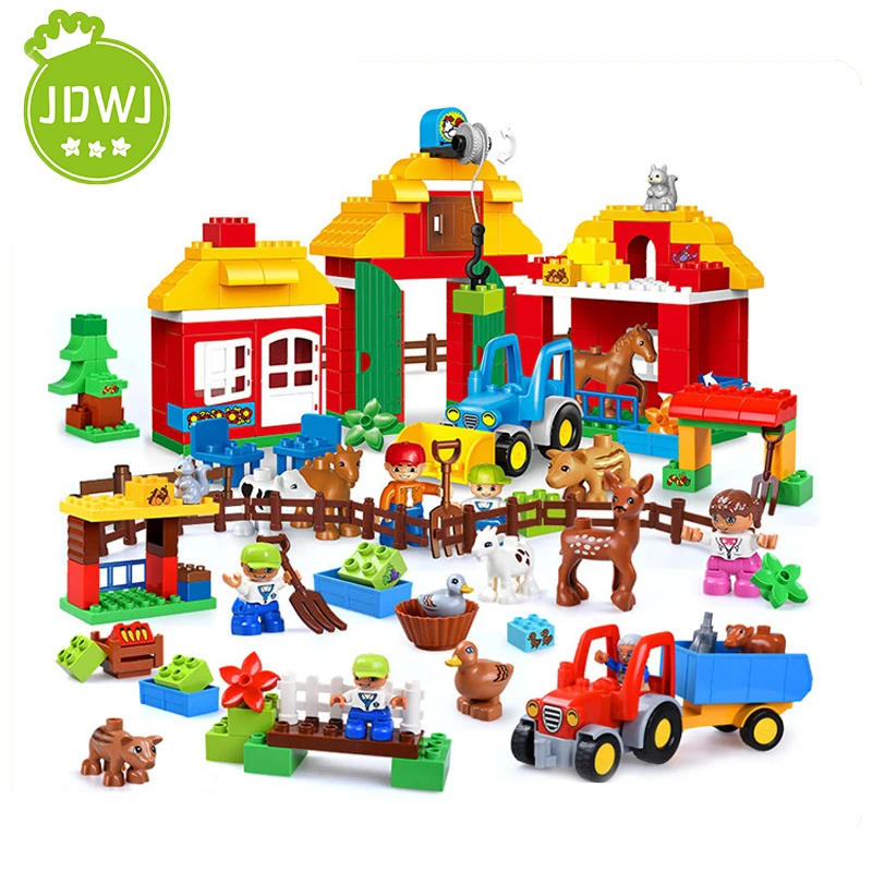 

Большой Размеры образовательные строительные блоки Веселая ферма, Набор фигурок-Соберите Кирпичи игрушек для Детский подарок совместим со...