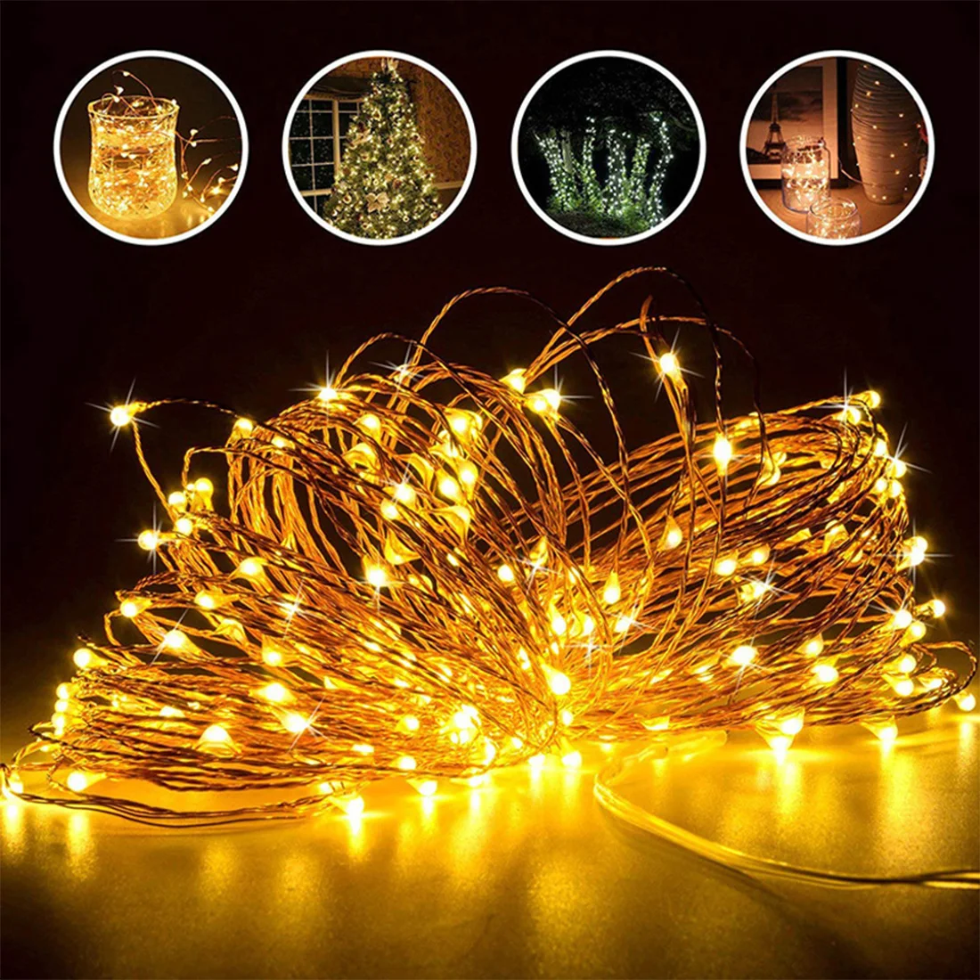 100/200LED новый открытый солнечный светильник s Фея праздник для рождественской