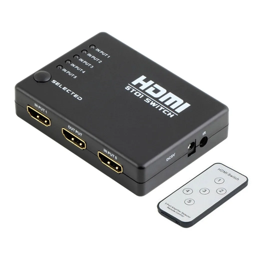 5-портовый 1080p HDMI переключатель Переключатель Селектор сплиттер концентратор ИК