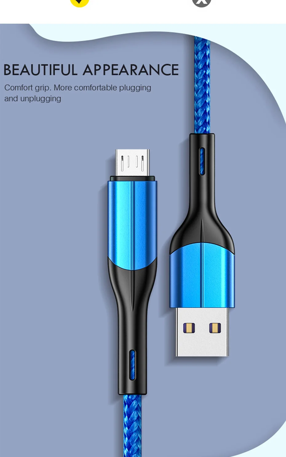 H& A 3A Micro USB кабель для быстрой зарядки Micro usb шнур для samsung S7 Xiaomi Redmi Note 5 Pro Android телефон кабель Micro usb зарядное устройство