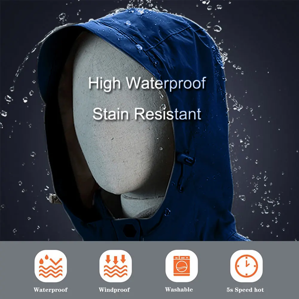 Хлопковые куртки с подогревом через USB водонепроницаемая ветровка для активного