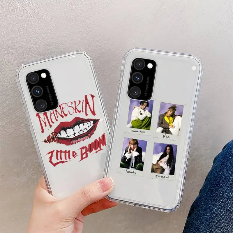 

Maneskin band Phone Case Clear For Samsung A 51 50 71 70 S 21 Huawei P 40 30 honor 20 10 i OnePlus 9 8 7 t x Pro Lite Plus