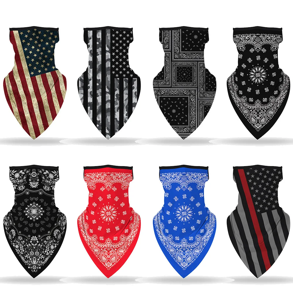 Треугольная бандана летняя повязка на лицо защитный шарф ледяной шелк шейный