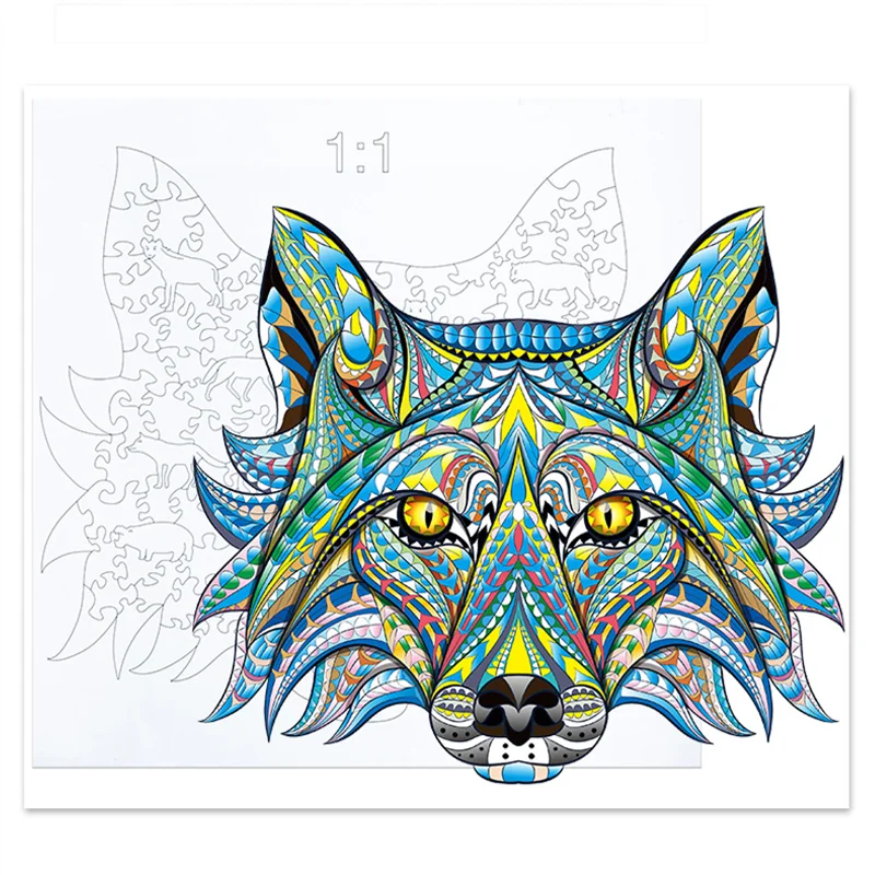 Деревянный пазл красочный Лев тигр животные набор интересные обучающие игры