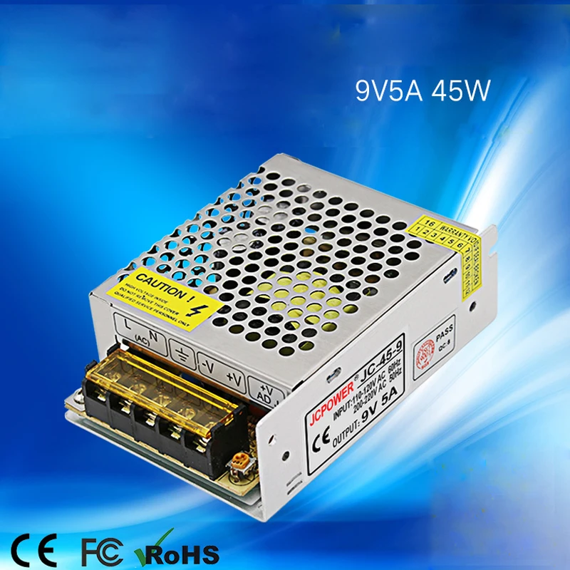 DC9V 2A/3A/5A/22A/30A Регулируемый импульсный источник питания AC110V 220V к DC 9v светодиодный