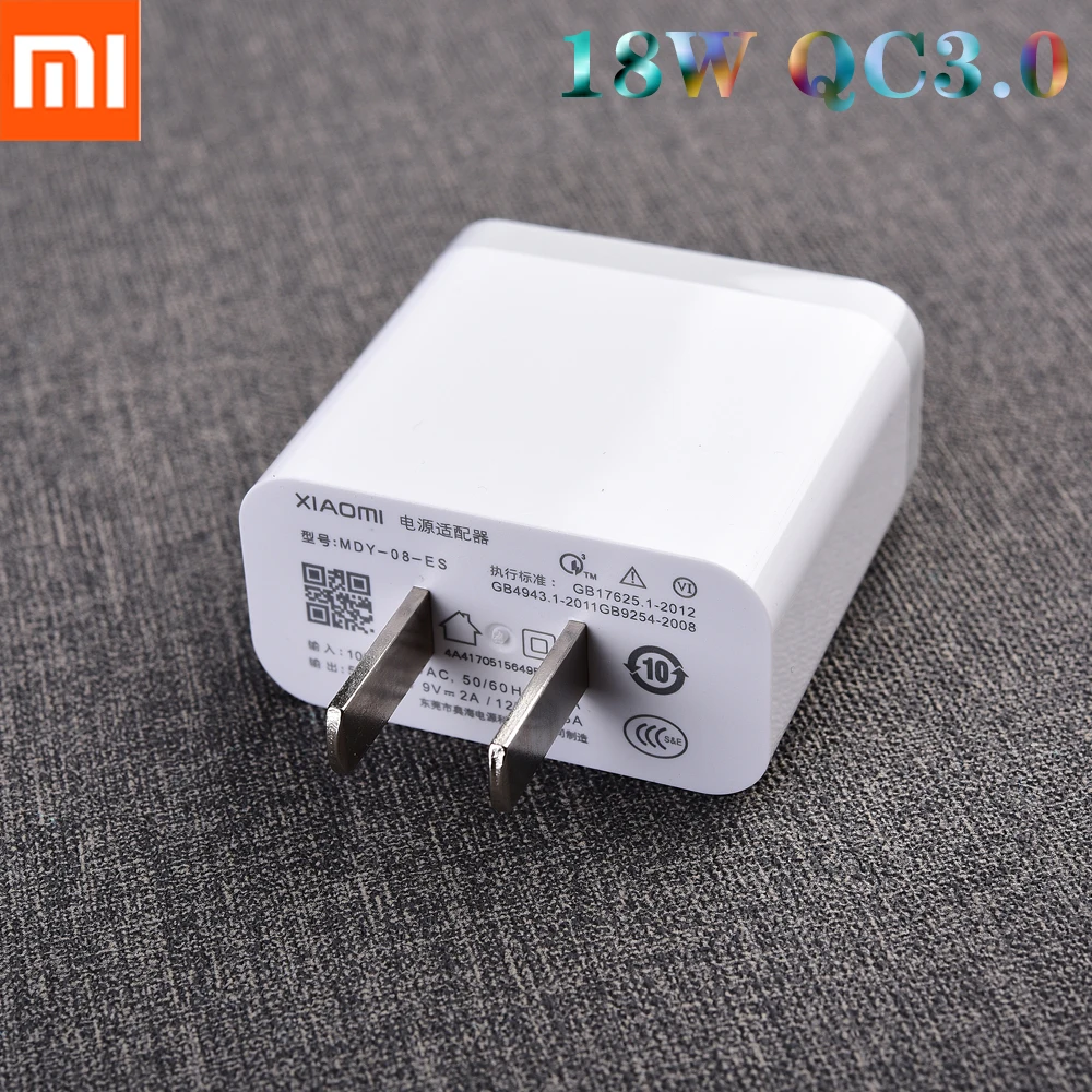 Оригинальный Xiaomi Redmi Note 9S 18W QC3.0 быстрое зарядное устройство EU/US настенный адаптер