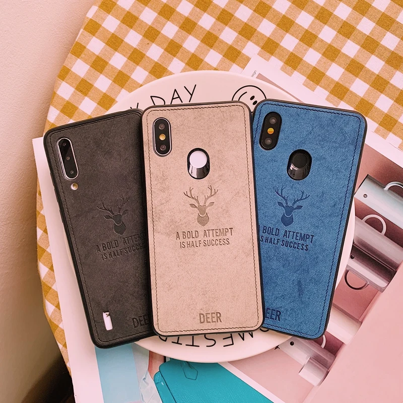 Мягкий силиконовый чехол с тканевым оленем для Xiaomi Mi 9 9T A1 A2 A3 Lite Redmi Note 5 Plus 6 7 8T 8A 9S