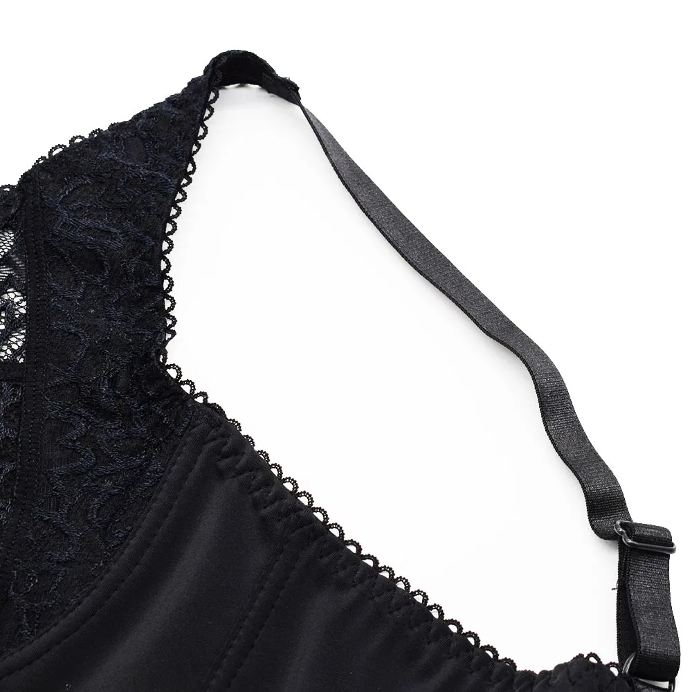 Женский кружевной бюстгальтер на косточках с цветочной вышивкой большого