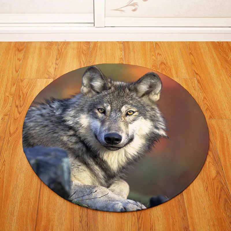 80 см коврик с изображением животных волка Круглая Комната напольный кухня ванная