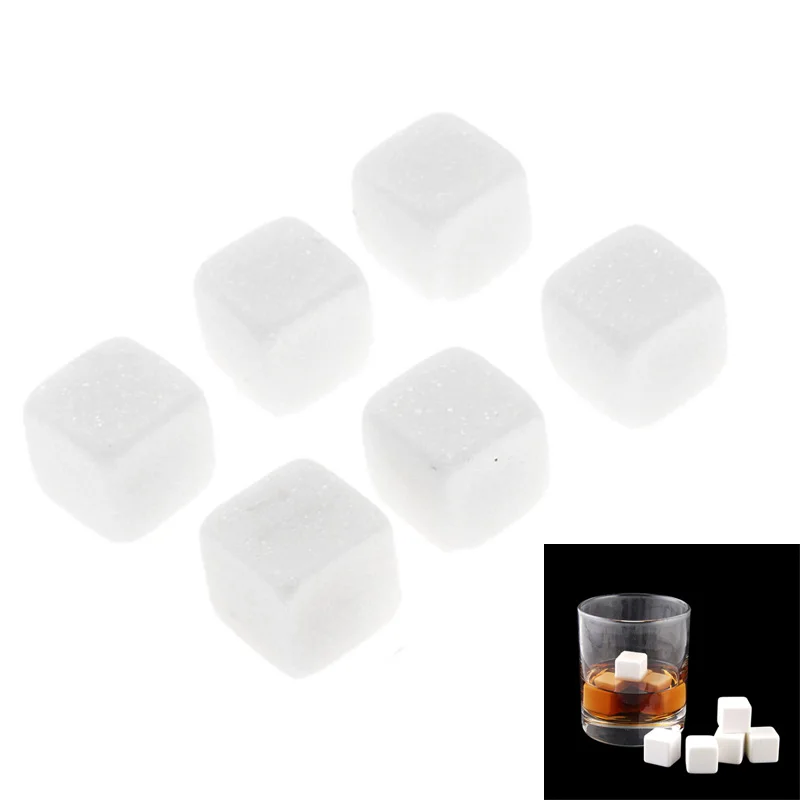 6Pcs/Set Ceramic Stone Ice Cubes Chillers for Whiskey Wine Beverage Drinks Supplies JAN88 | Дом и сад