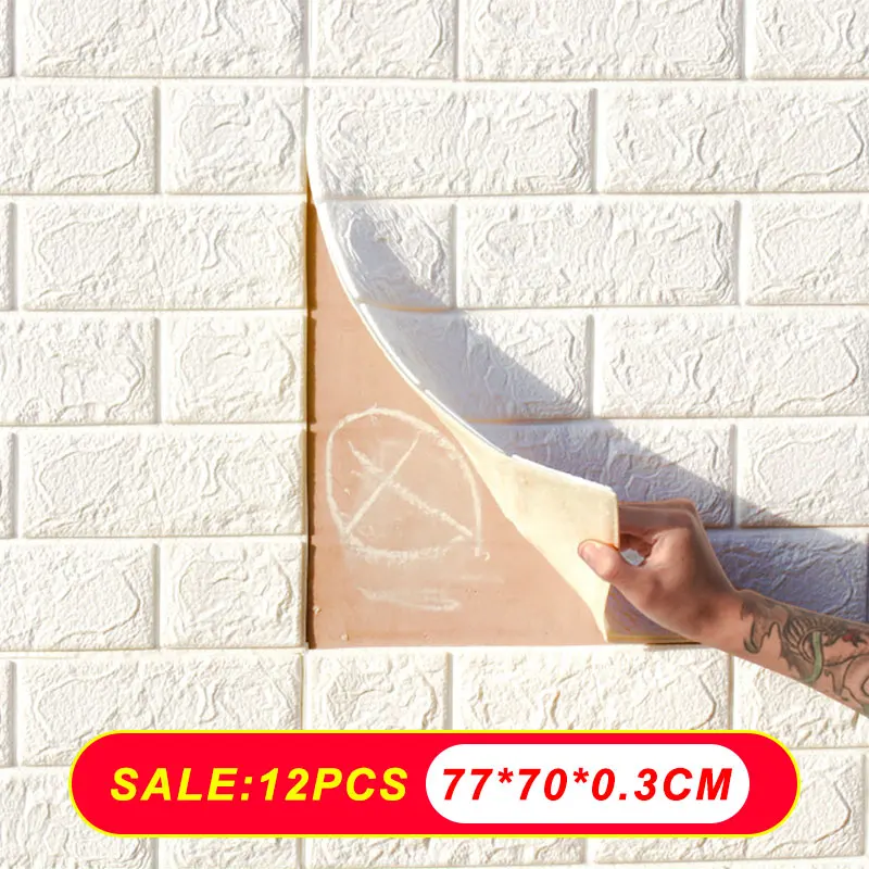

12 шт. Самоклеящиеся 3D фотообои DIY, водонепроницаемые пенопластовые обои для спальни, детской, кухни, крыши, потолка, фоновые настенные наклей...
