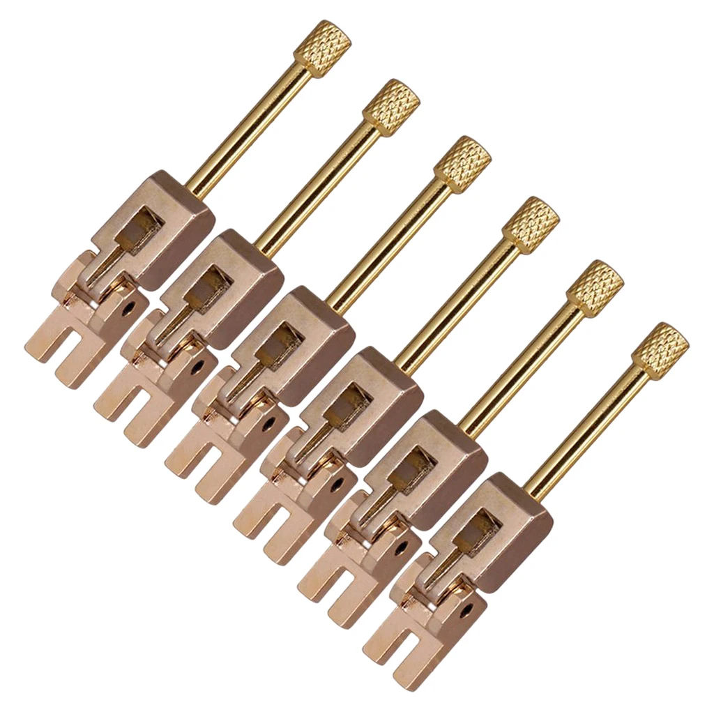 

Set Of 6 Zinc Alloy Metal Tremolo Bridge String Saddles For Electric Guitar