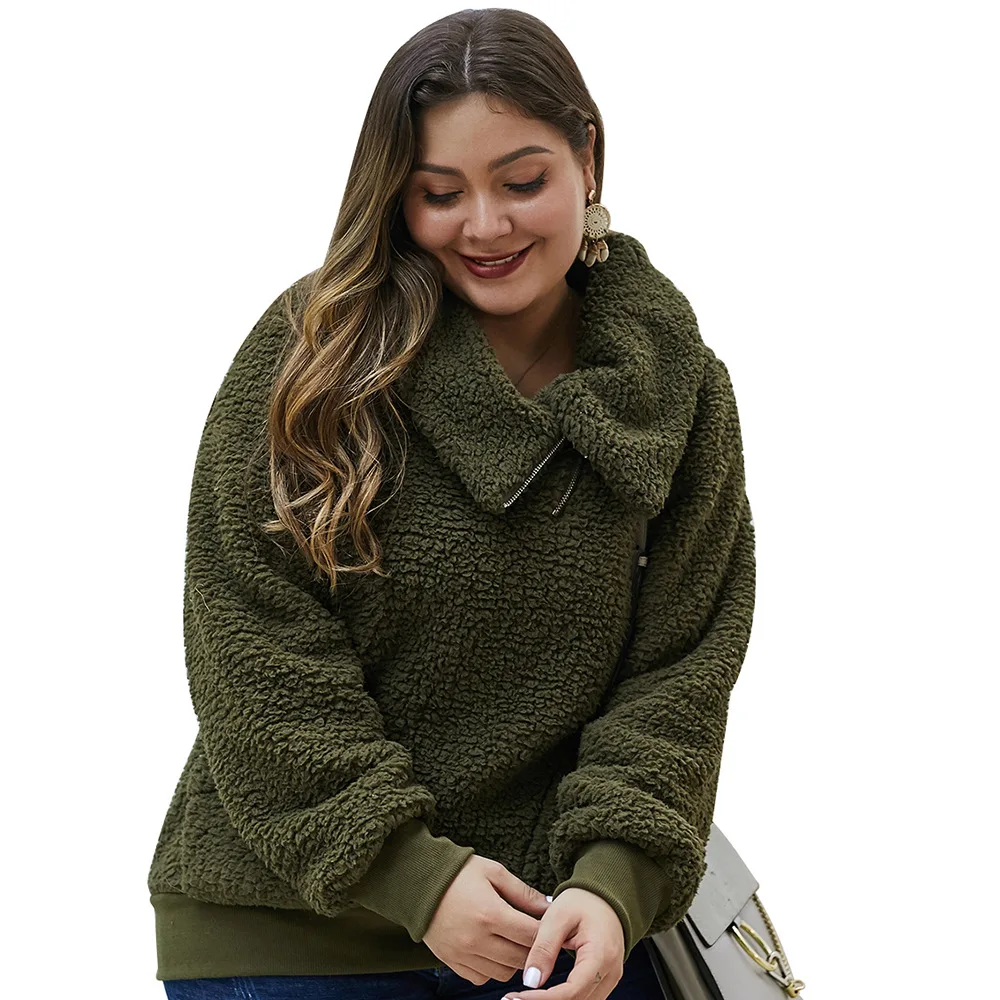 2020 осенне-зимний женский флисовый пуловер большой повседневный свободный