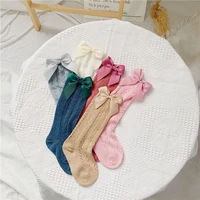 2020 infant baby girl mesh hollow socks princess big bow dress sock toddler kids lovely pure long socks fashion superior quality