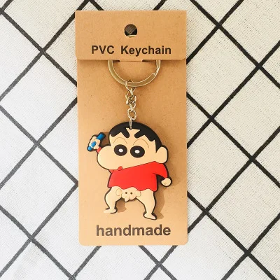 see chart 1 шт. Crayon Shin-chan аниме-брелок для ключей пвх рисунок брелок милая игрушка брелок для ключей подарки на день рождения унисекс новинка - Цвет: see chart