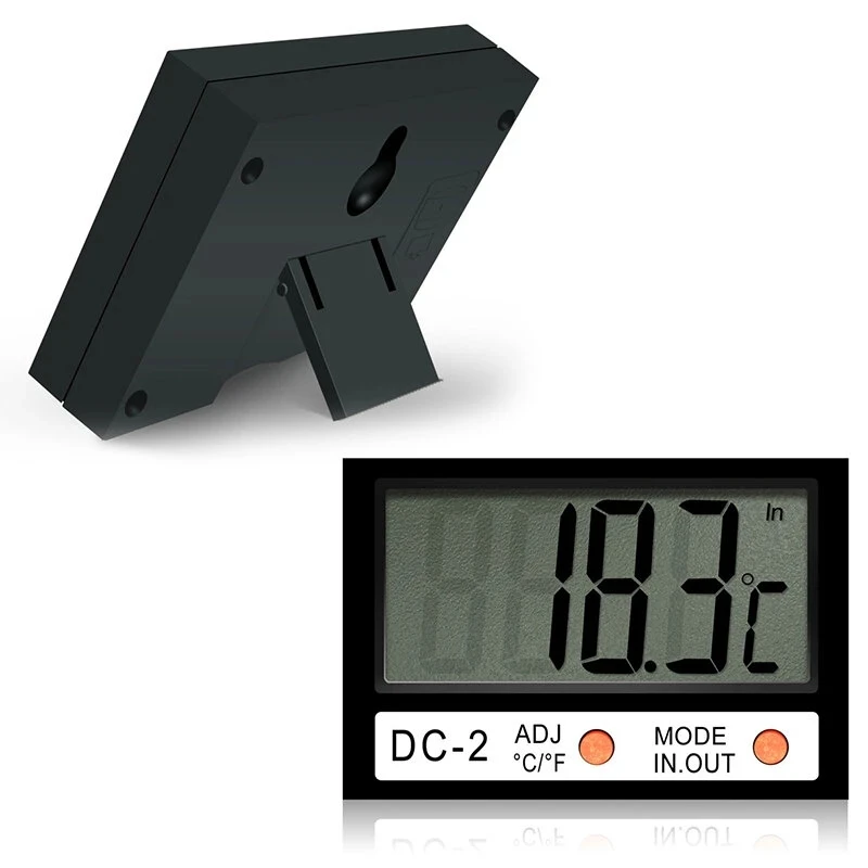 

LCD Digital Thermometer Mini Thermostat Temperature Tester for Indoor Outdoor Temperature Clock