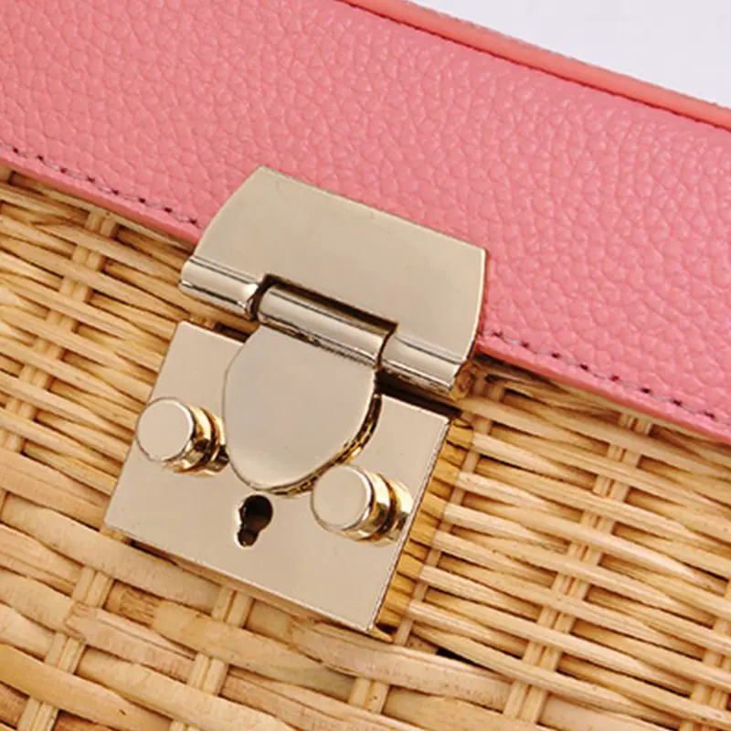 

Women Lady Girl Rattan Bucket Handbag Shoulder Messenger Bag Satchel Tote Purse