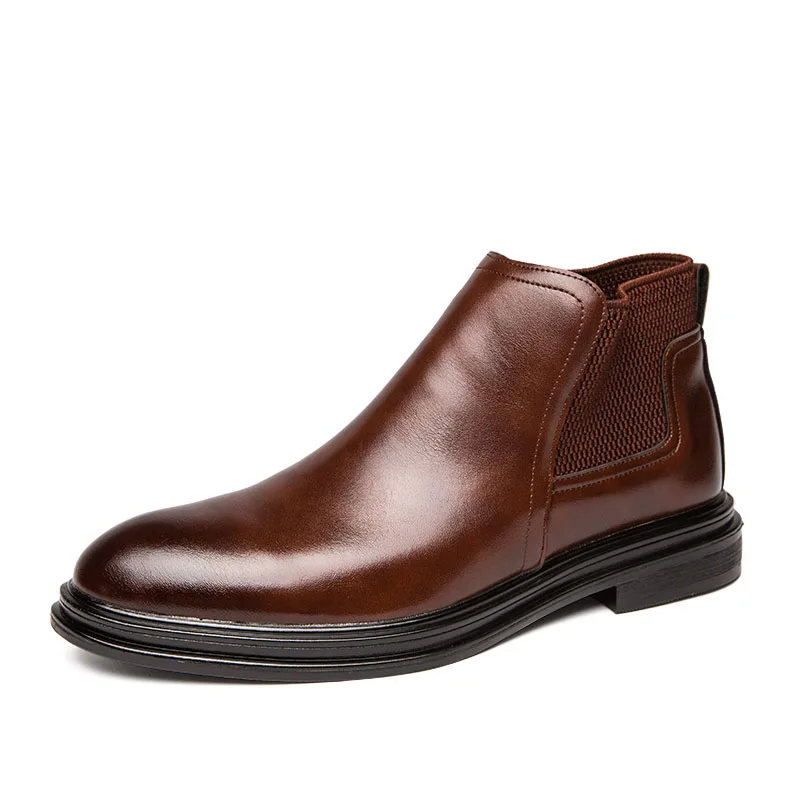 Ботинки мужские из натуральной кожи дышащие без застежки в британском стиле