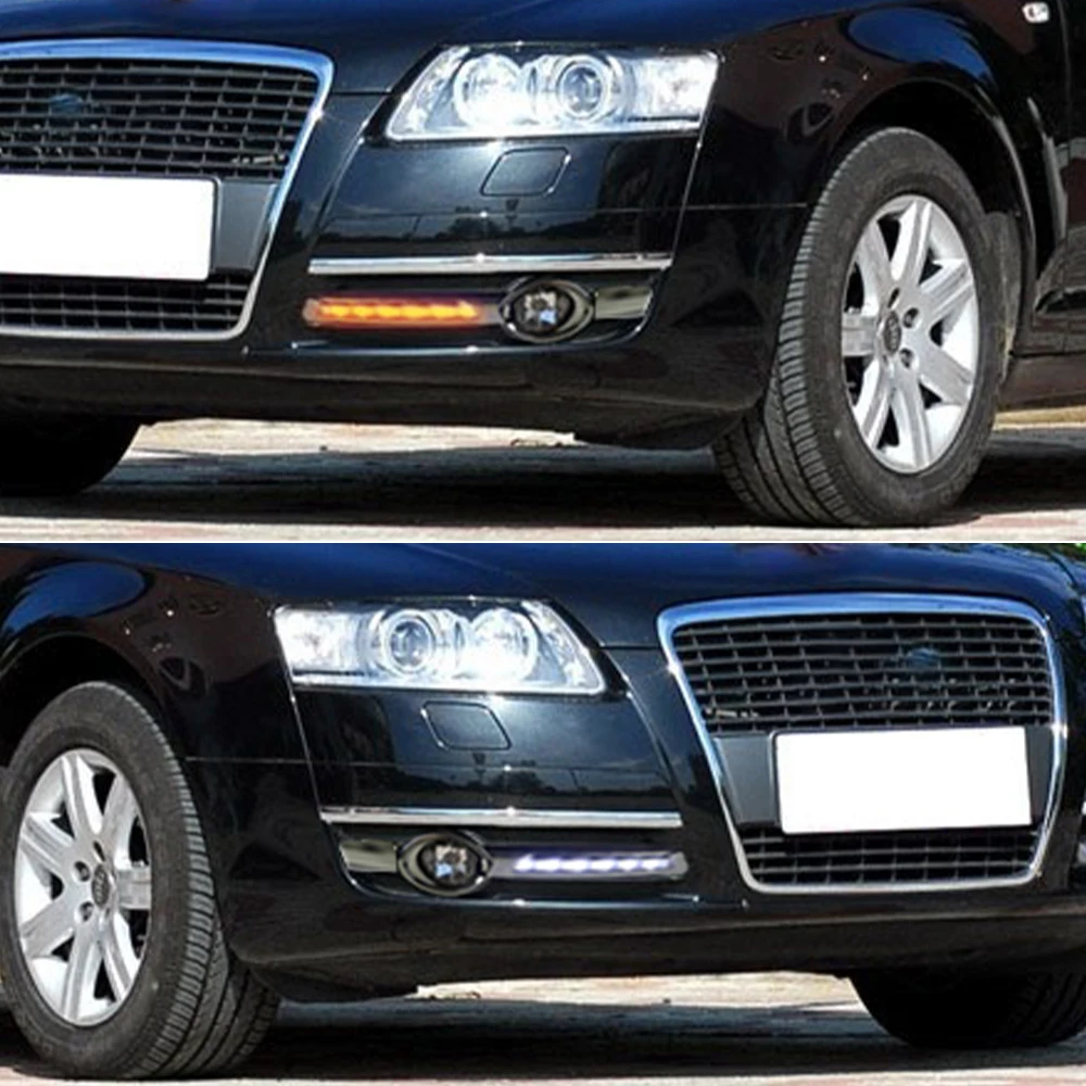 Автомобильный Стайлинг 2 шт. для AUDI A6 C6 2005 2006 2007 2008 светодиодный DRL дневных ходовых